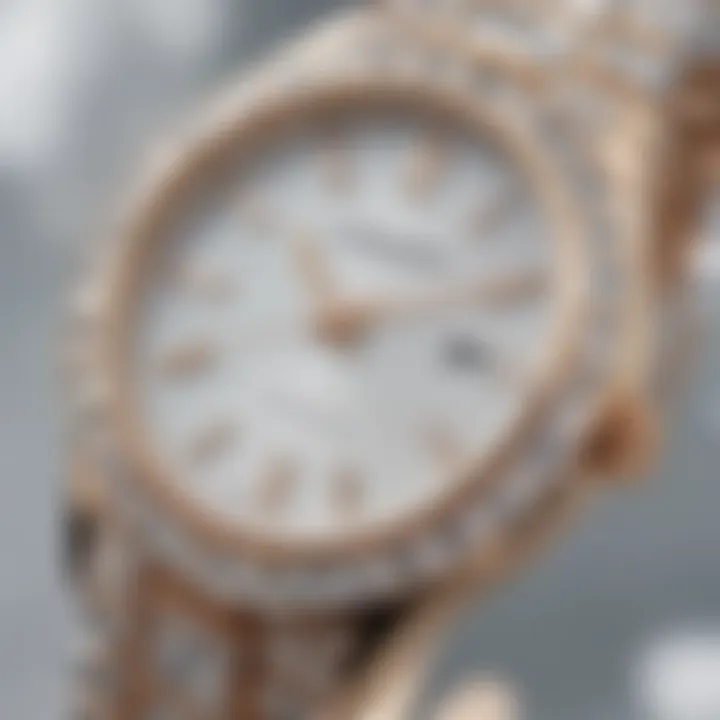 Close-up of Swarovski crystals on Anne Klein watch