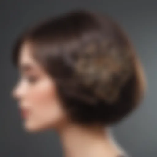 Elegant hair clip adorning a stylish bob haircut