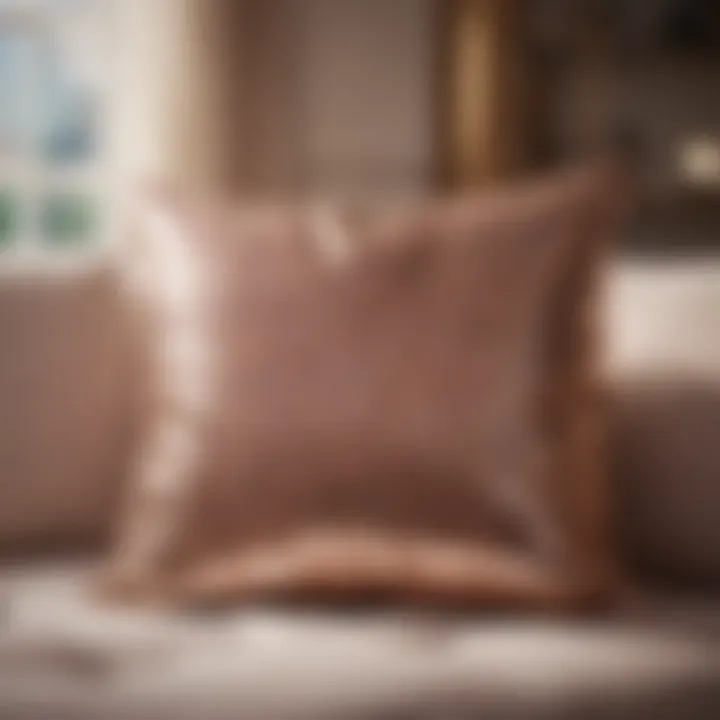 Elegant sequin pillow on a cozy couch