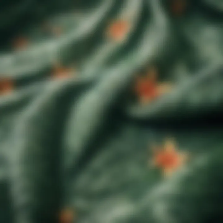 Close-up of lightweight tropical fabric highlighting breathability