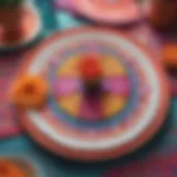 Colorful papel picado decorations enhancing a festive table setting