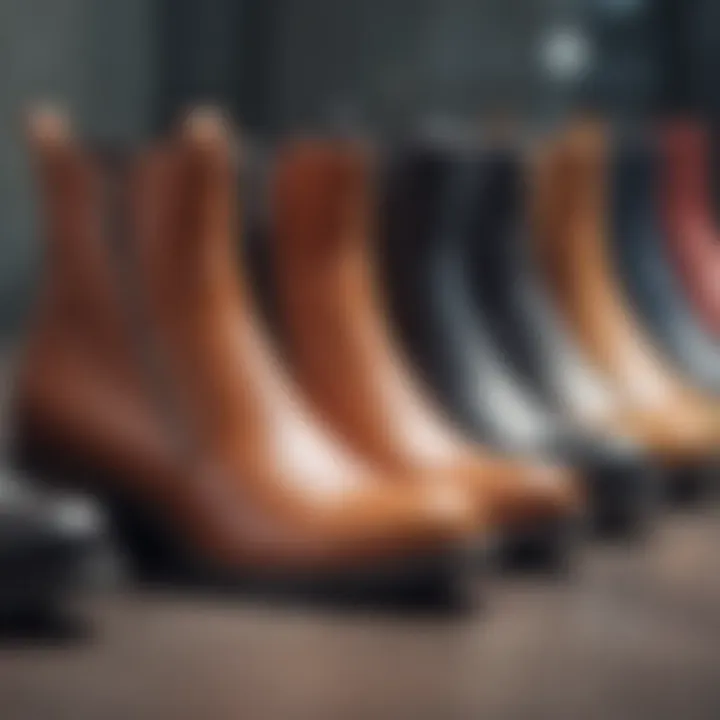 A variety of side zip ankle boots showcasing different materials