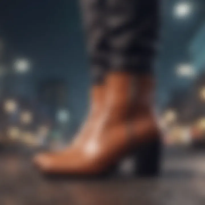 Stylish outfit paired with side zip ankle boots