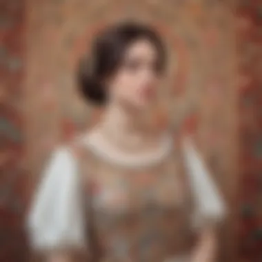 Historical context of girly tapestry represented in a vintage setting