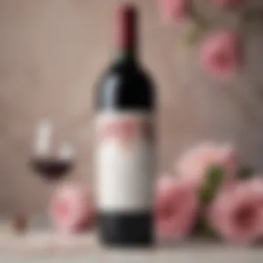 Elegant birthday wine label featuring floral designs