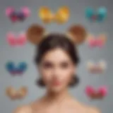 A collection of colorful and unique Disney ears displayed elegantly