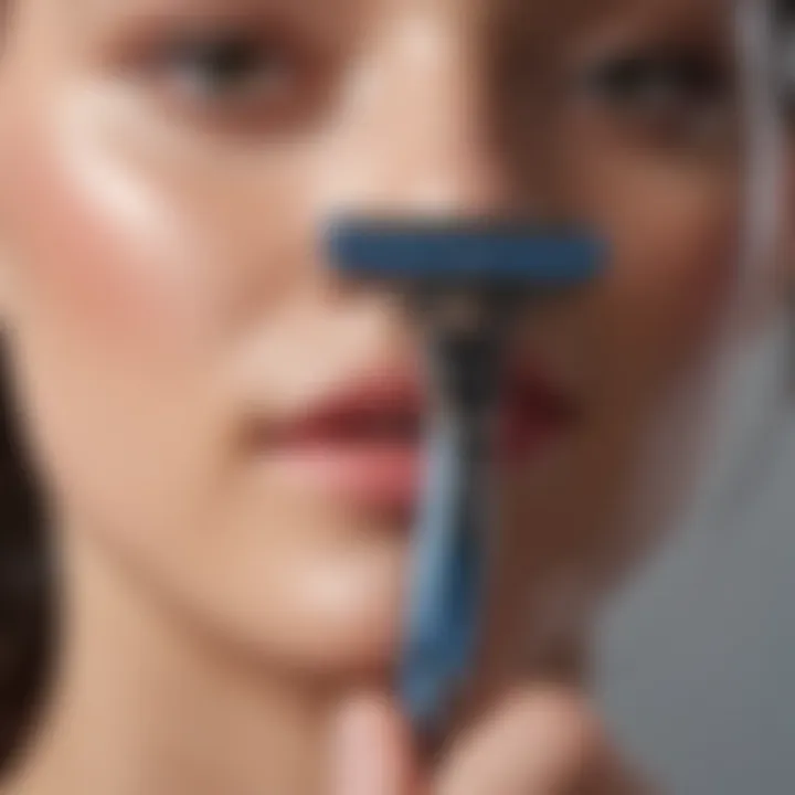 Demonstration of the Hydro Silk Touch Up Razor in action on a smooth surface.