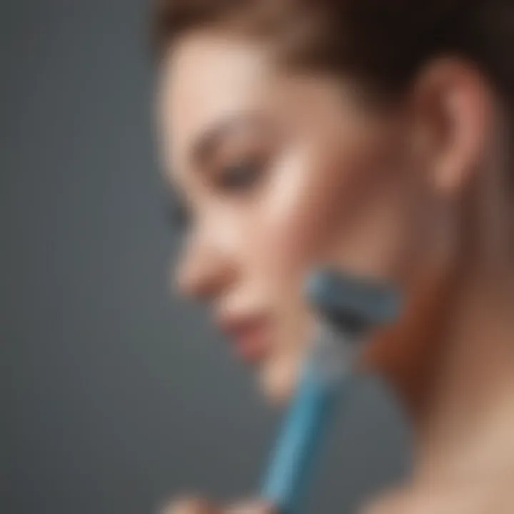 Close-up view of the Hydro Silk Touch Up Razor showcasing its sleek design.