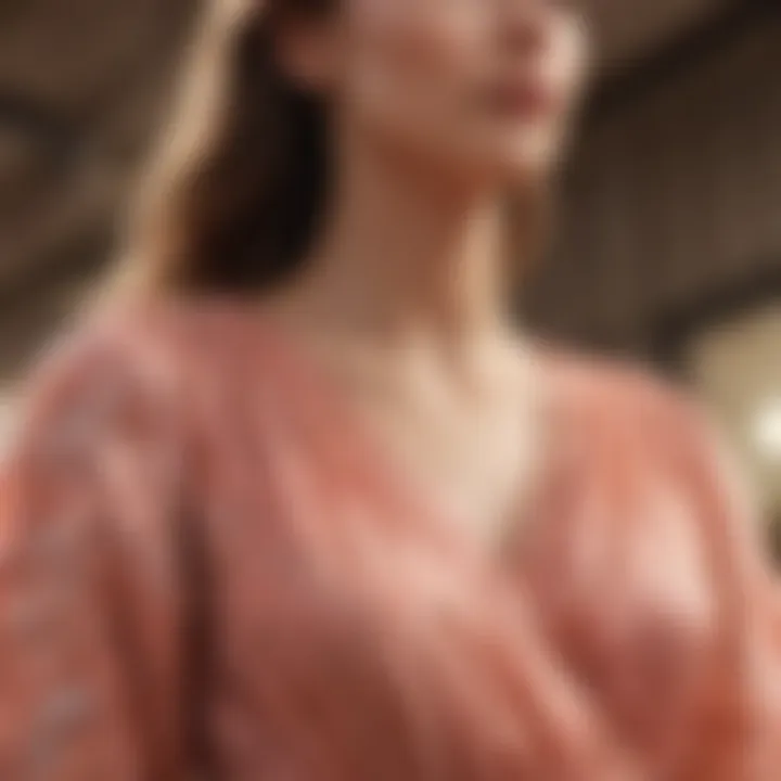 Close-up of the sustainable materials used in Noracora maxi dresses