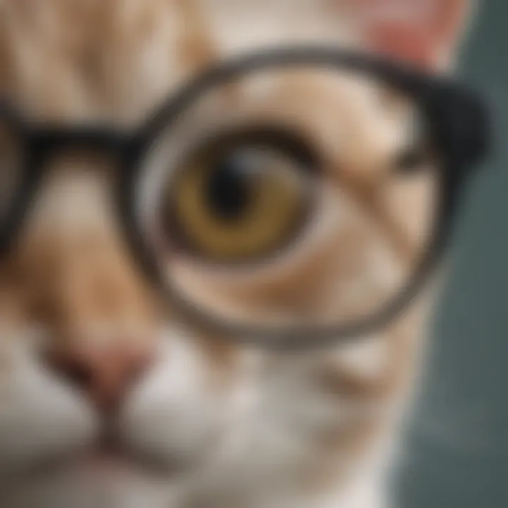 Close-up of polka dot cat eye glasses showcasing intricate design details