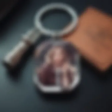 Close-up of a keychain with a photo projection showcasing cherished memories.