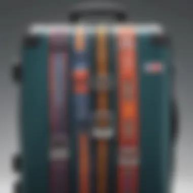 Variety of TSA Approved Luggage Straps An array of colorful TSA approved luggage straps displayed on a travel backdrop.