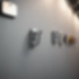 Display of various strong adhesive hooks for wall applications