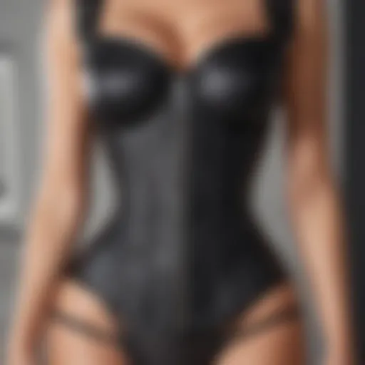 Elegant waist trainer corset with zipper closure displayed on a mannequin